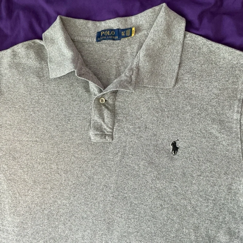 Polo Ralph Lauren Men's XLT Big & Tall Gray Polo Shirt 100% Cotton
